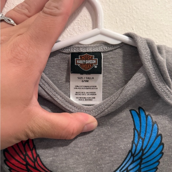 Harley-Davidson Gray Bodysuit with Red and Blue Eagle - Picture 2 of 2
